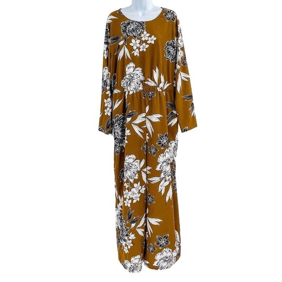 Who What Wear Long Sleeve Wide Leg Floral Print Jumpsuit Romper XXL - Picture 2 of 11